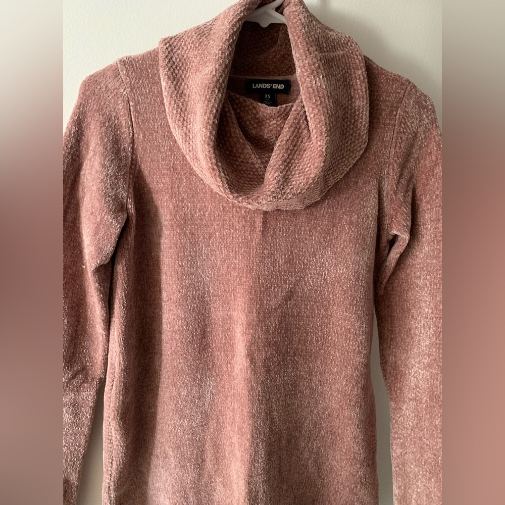 New - Lands End - Lovely rose color cowl sweater - XS
